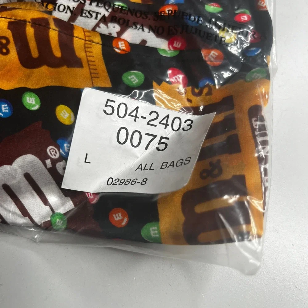 M&Ms Candy All Over Print Novelty Boxer Shorts Mens Large Black Multi NIP